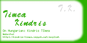 timea kindris business card