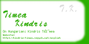 timea kindris business card